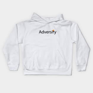 Adversity typographic logo design Kids Hoodie